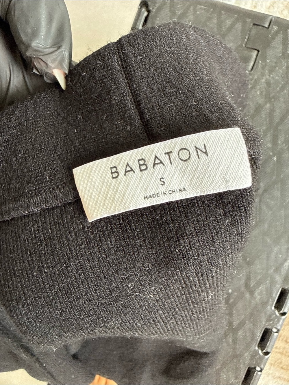 Babaton Black Knit Cardigan with Waist Tie - Picture 5 of 5